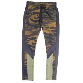 12 AM NATION COLOR BLOCK TRACK PANTS CAMO/BLACK/OLIVE - 89213