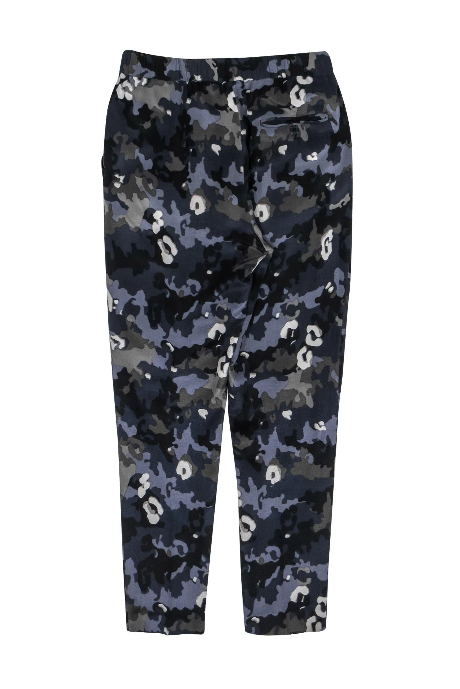 3.1 Phillip Lim - Navy Camouflage Print Silk Skinny Pants Sz 2