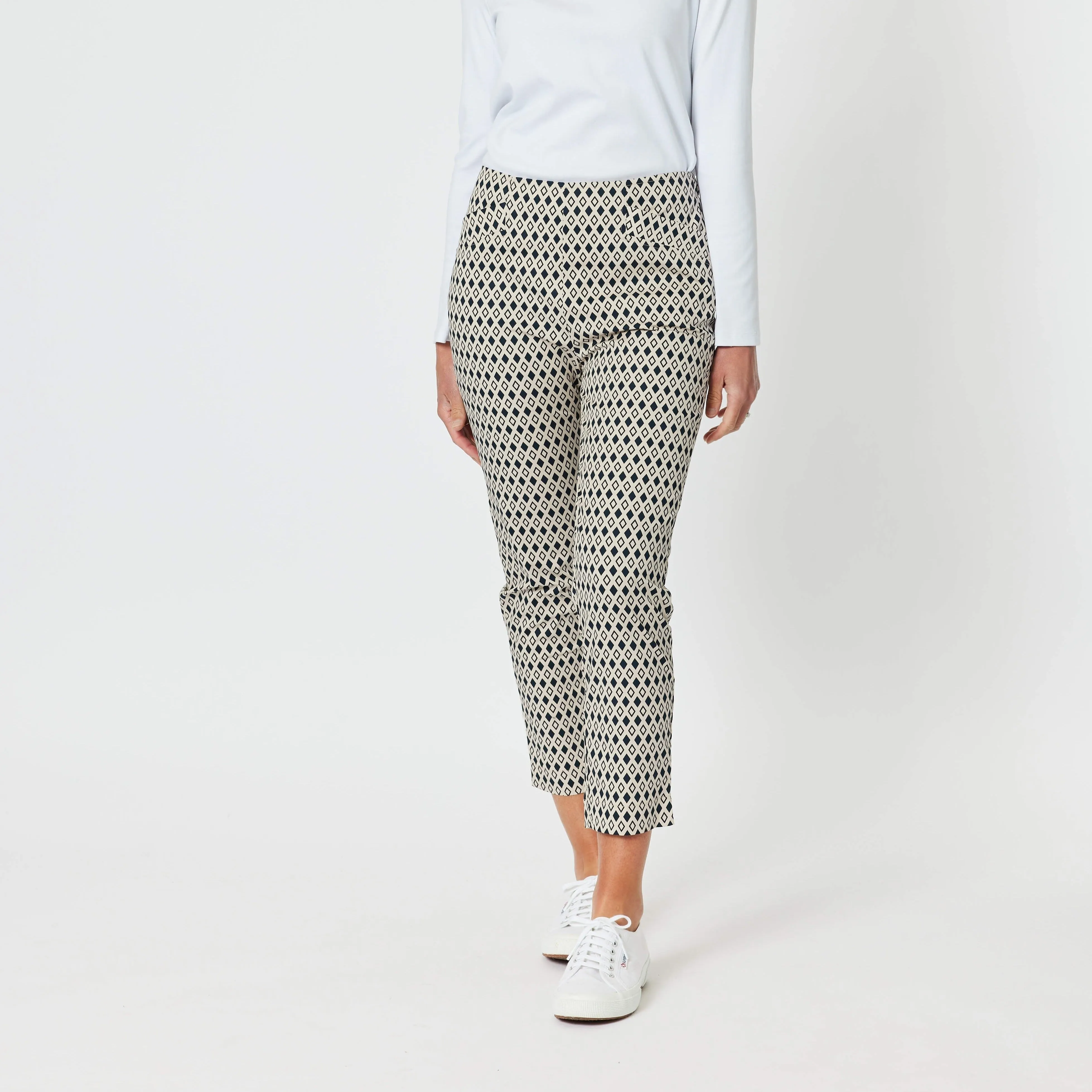 Ada Diamond Pant - Cream/Black