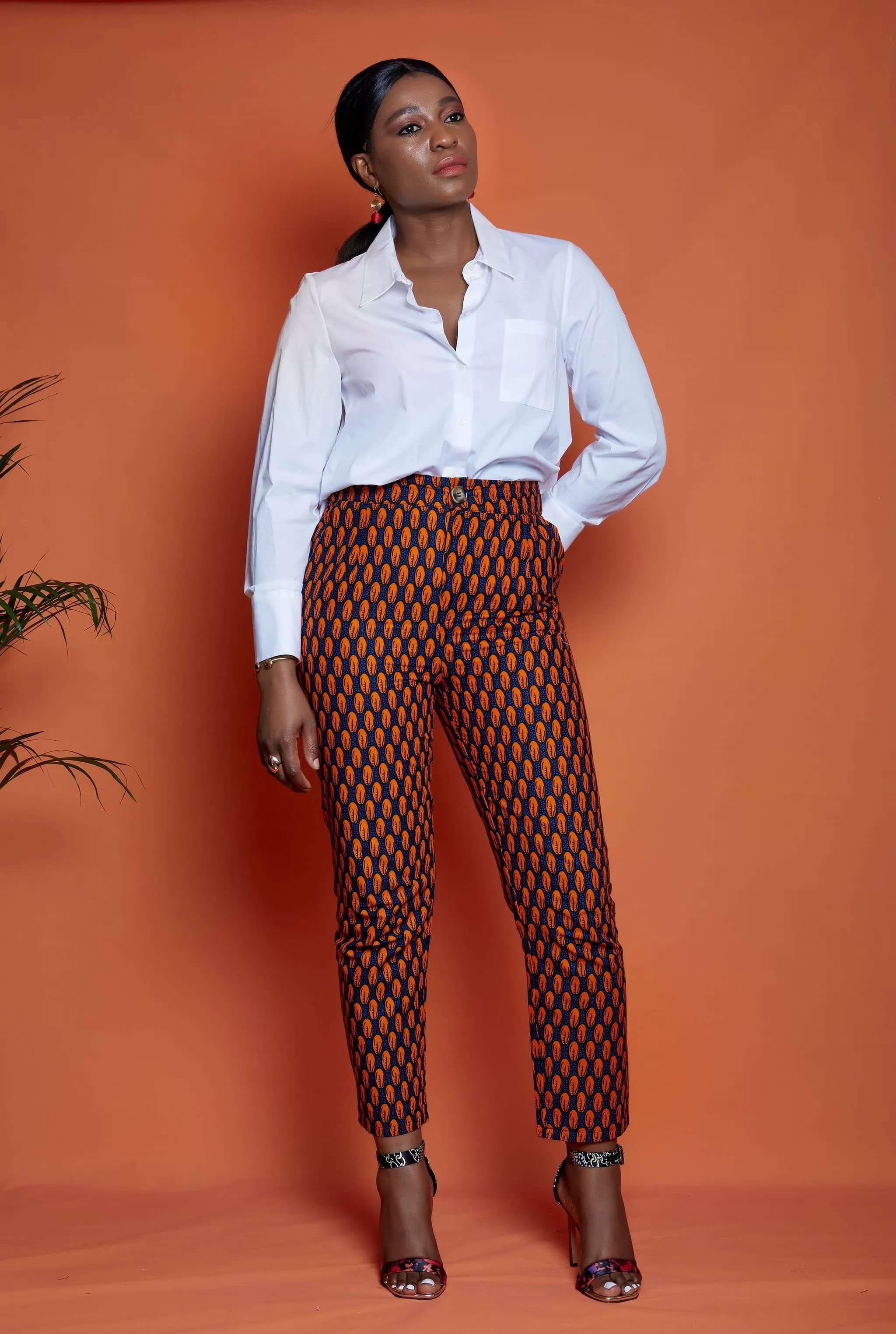 African Print Fitted Trousers - Deniola