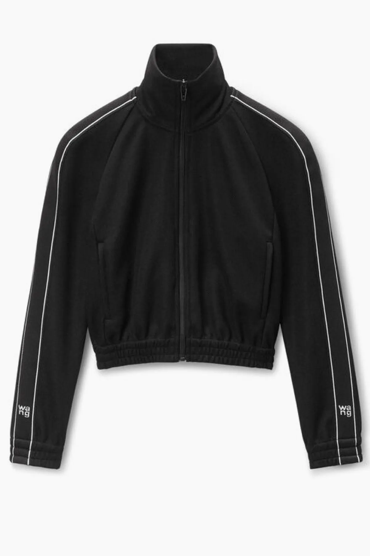 alexanderwang.t Cropped Track Jacket with Logo Tape - Black