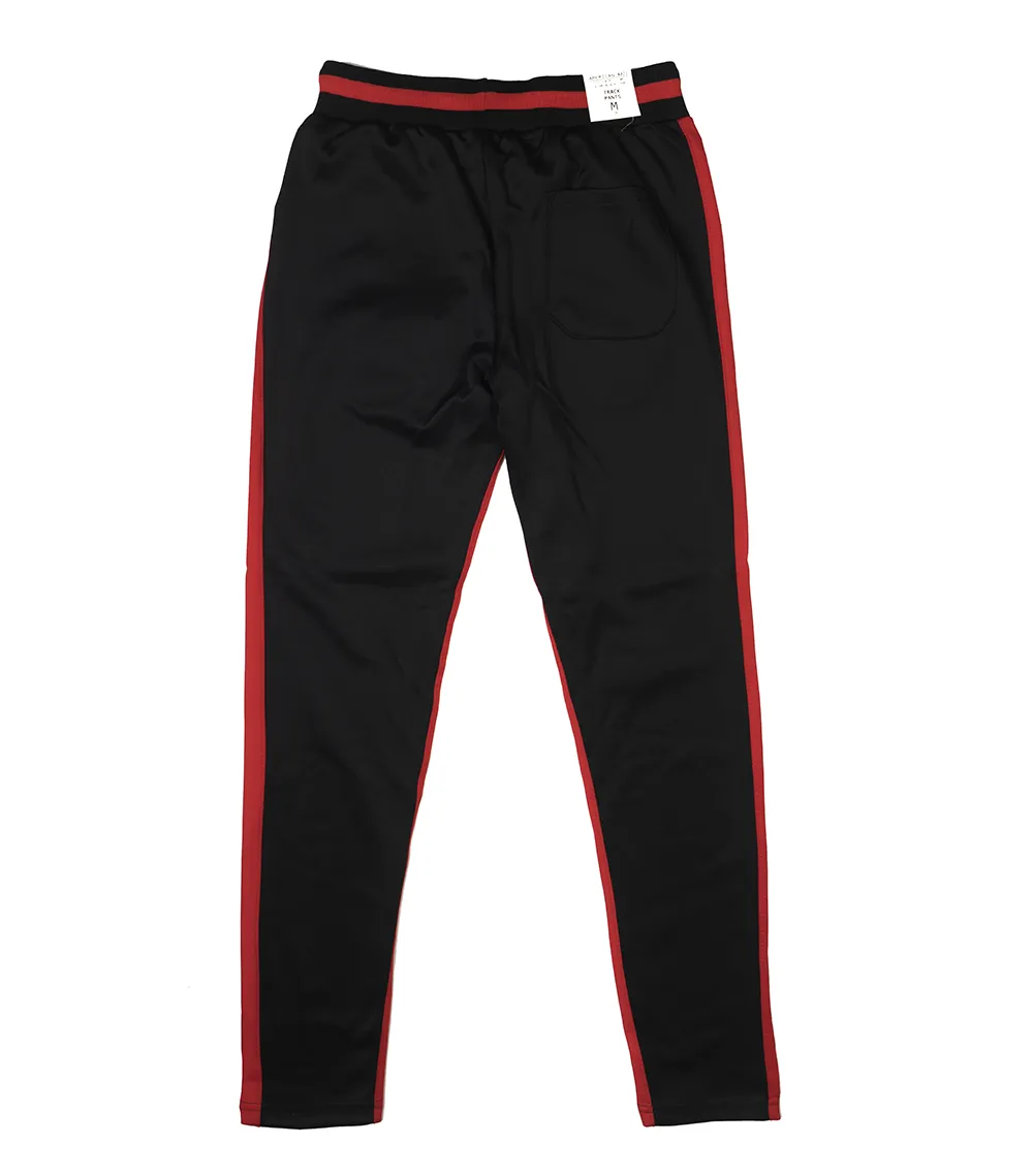 AMERICAN BAZI TRACK PANTS BLK/RED - RJJ-7001