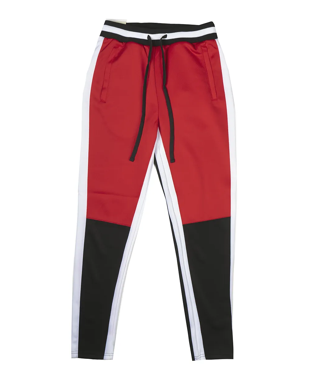 AMERICAN BAZI TRACK PANTS RED/WHT - RJJ-7003