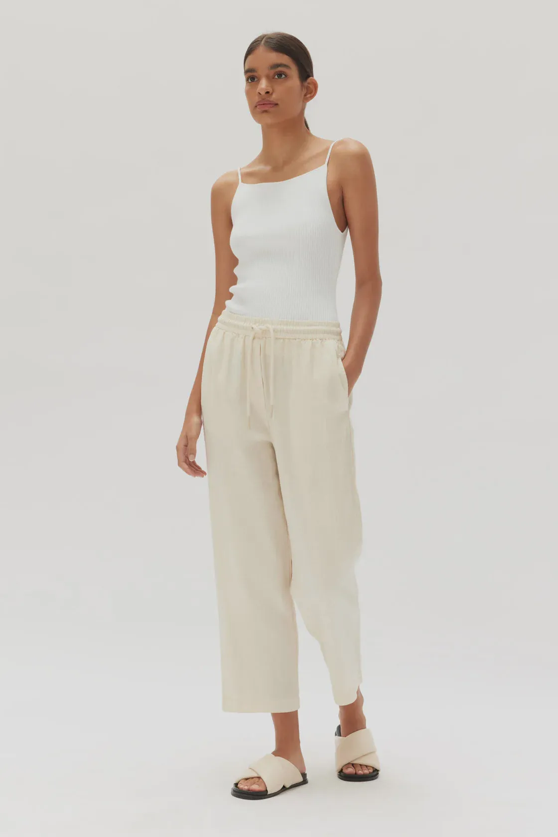 Ami Linen Pant Stone