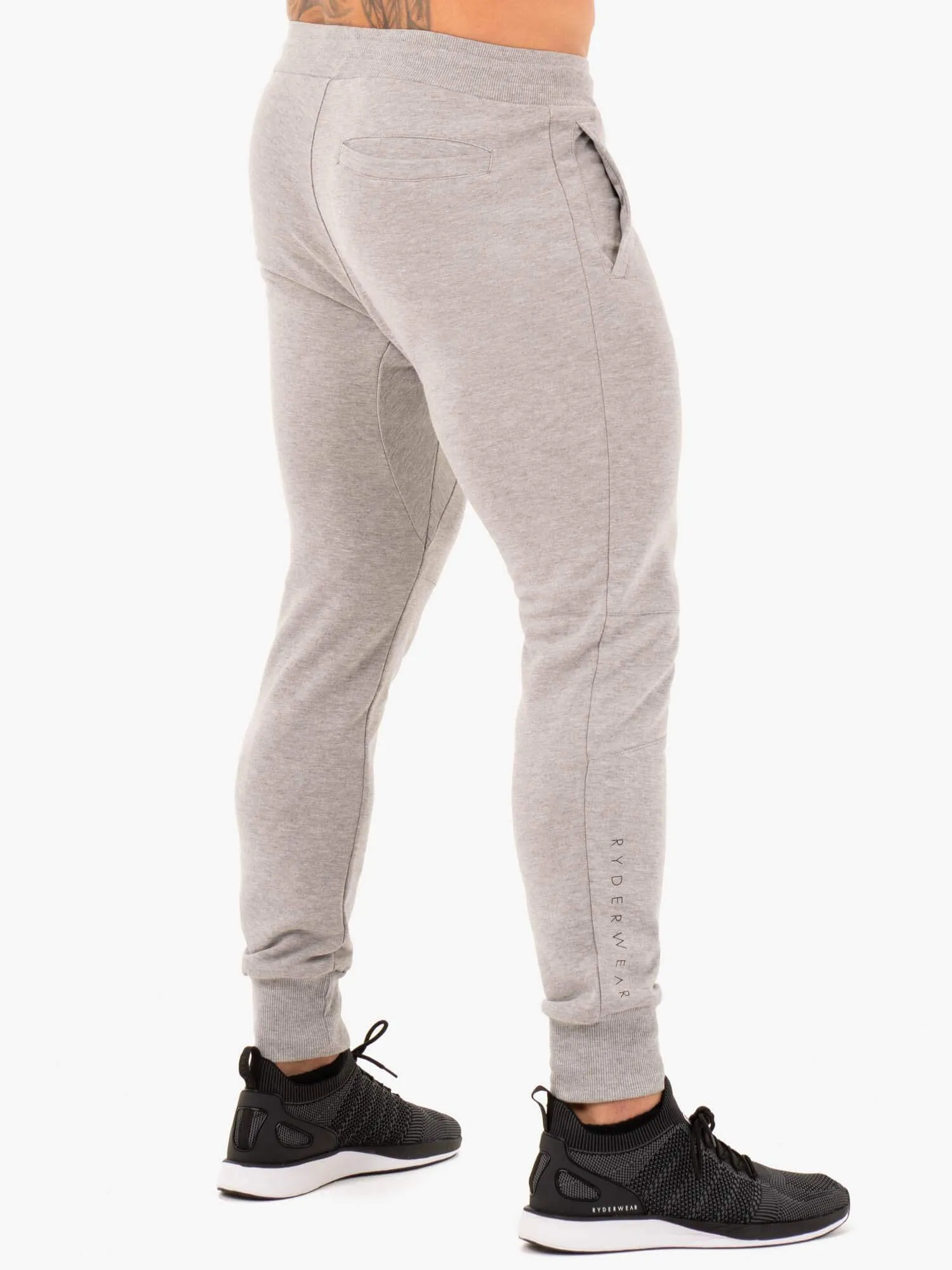 Athletic Fleece Track Pants - Grey Marl