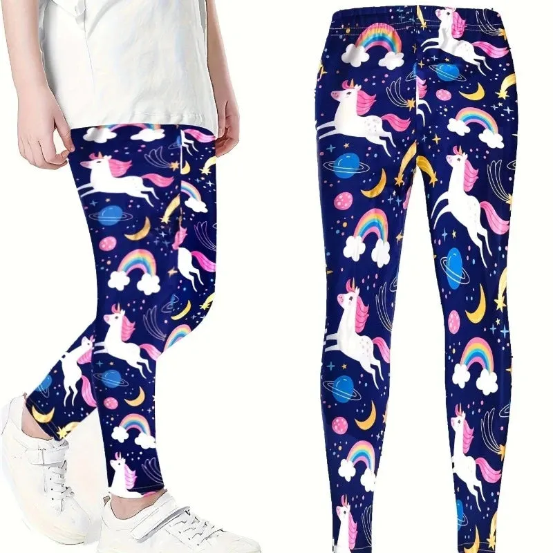 Baby Girls Unicorn 3D 4-12Y Pencil Leggings