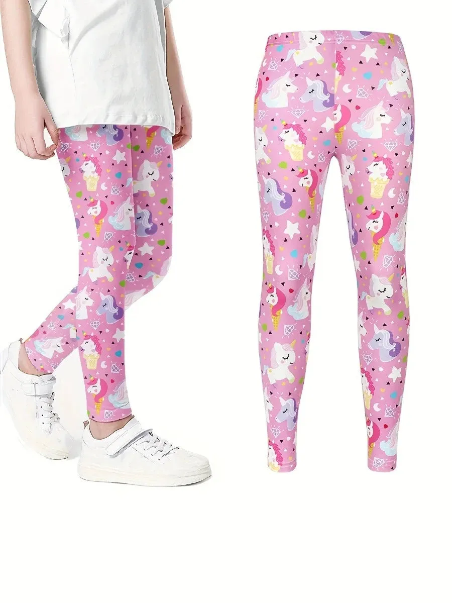 Baby Girls Unicorn 3D 4-12Y Pencil Leggings