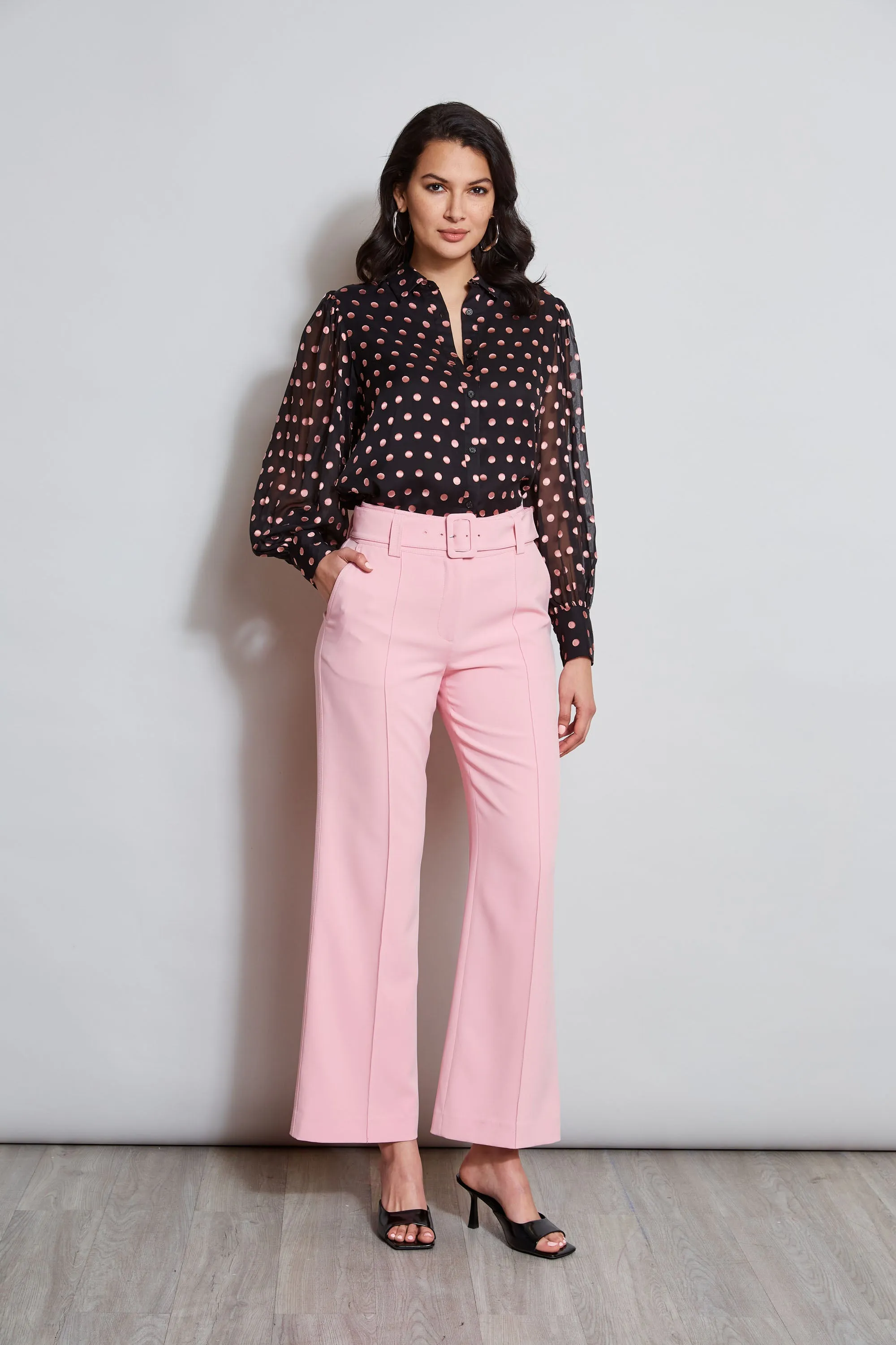 Belted Crepe Pant