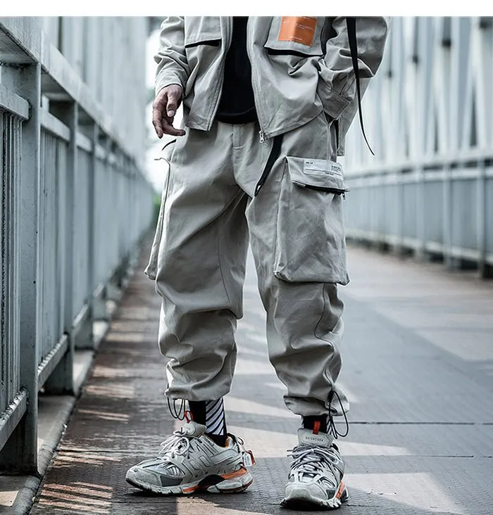 Big Pockets Male Harem Cargo Pants Harajuku Streetwear Sweatpants Hip Hop Casual Joggers Men Trousers Oversized