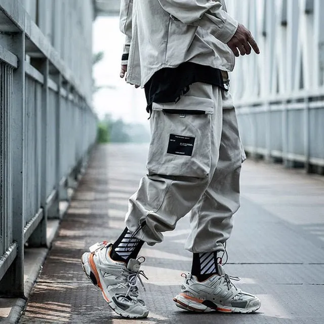 Big Pockets Male Harem Cargo Pants Harajuku Streetwear Sweatpants Hip Hop Casual Joggers Men Trousers Oversized