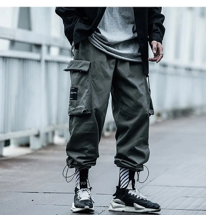 Big Pockets Male Harem Cargo Pants Harajuku Streetwear Sweatpants Hip Hop Casual Joggers Men Trousers Oversized