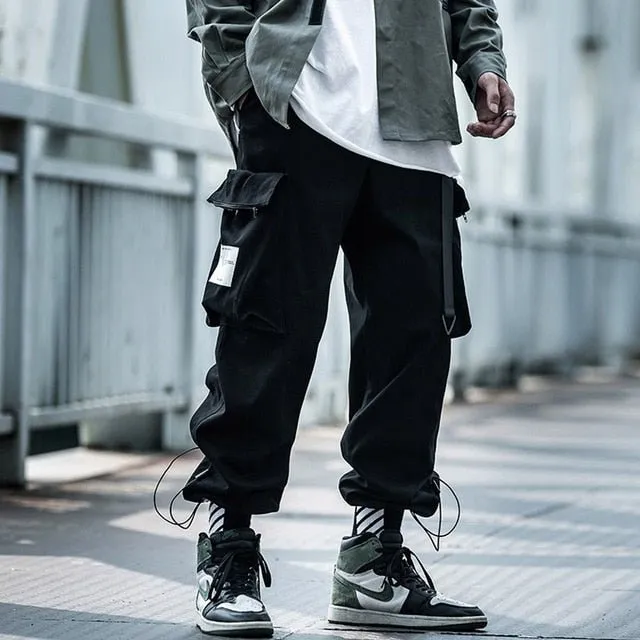 Big Pockets Male Harem Cargo Pants Harajuku Streetwear Sweatpants Hip Hop Casual Joggers Men Trousers Oversized