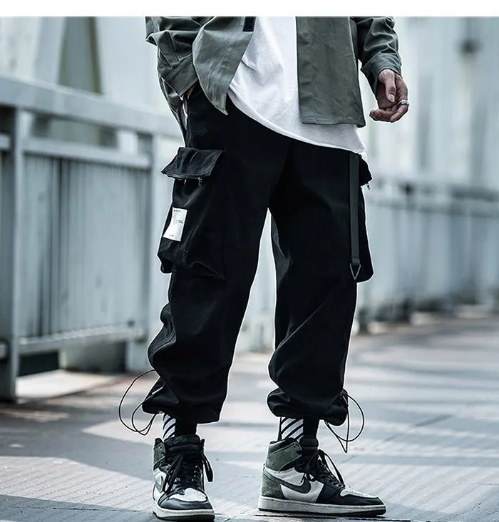 Big Pockets Male Harem Cargo Pants Harajuku Streetwear Sweatpants Hip Hop Casual Joggers Men Trousers Oversized