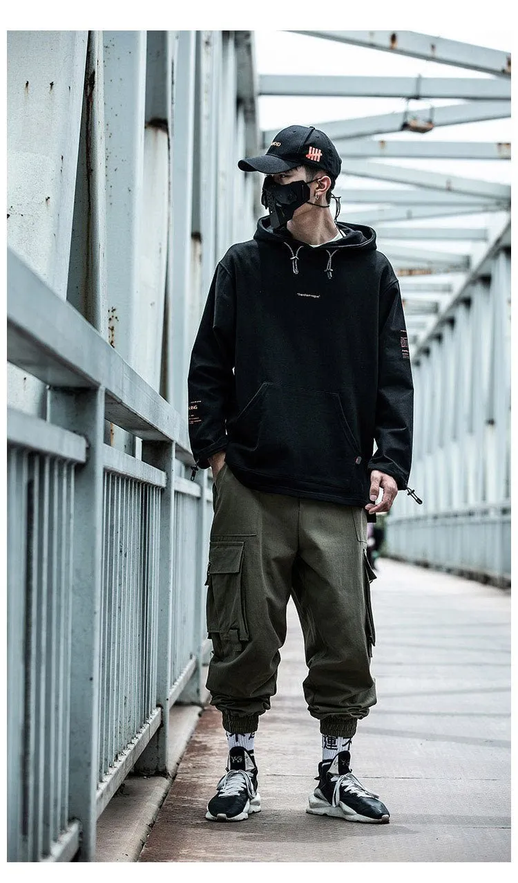 Black Cargo Pants Men Hip Hop Loose Pants Mens Spring Harem Pant Streetwear Harajuku Jogger Sweatpant Trousers M-4XL