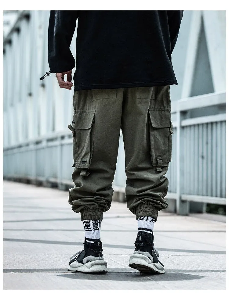 Black Cargo Pants Men Hip Hop Loose Pants Mens Spring Harem Pant Streetwear Harajuku Jogger Sweatpant Trousers M-4XL