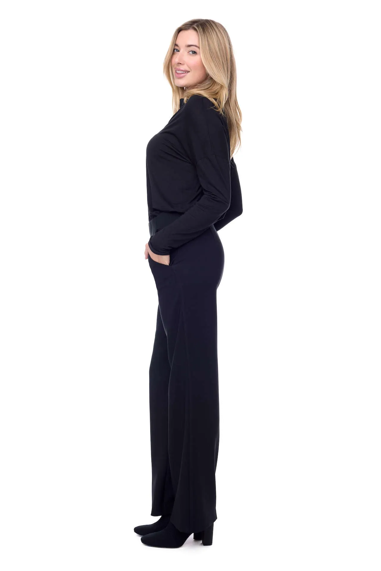 Black Palermo Wide Leg Pant 67976UP