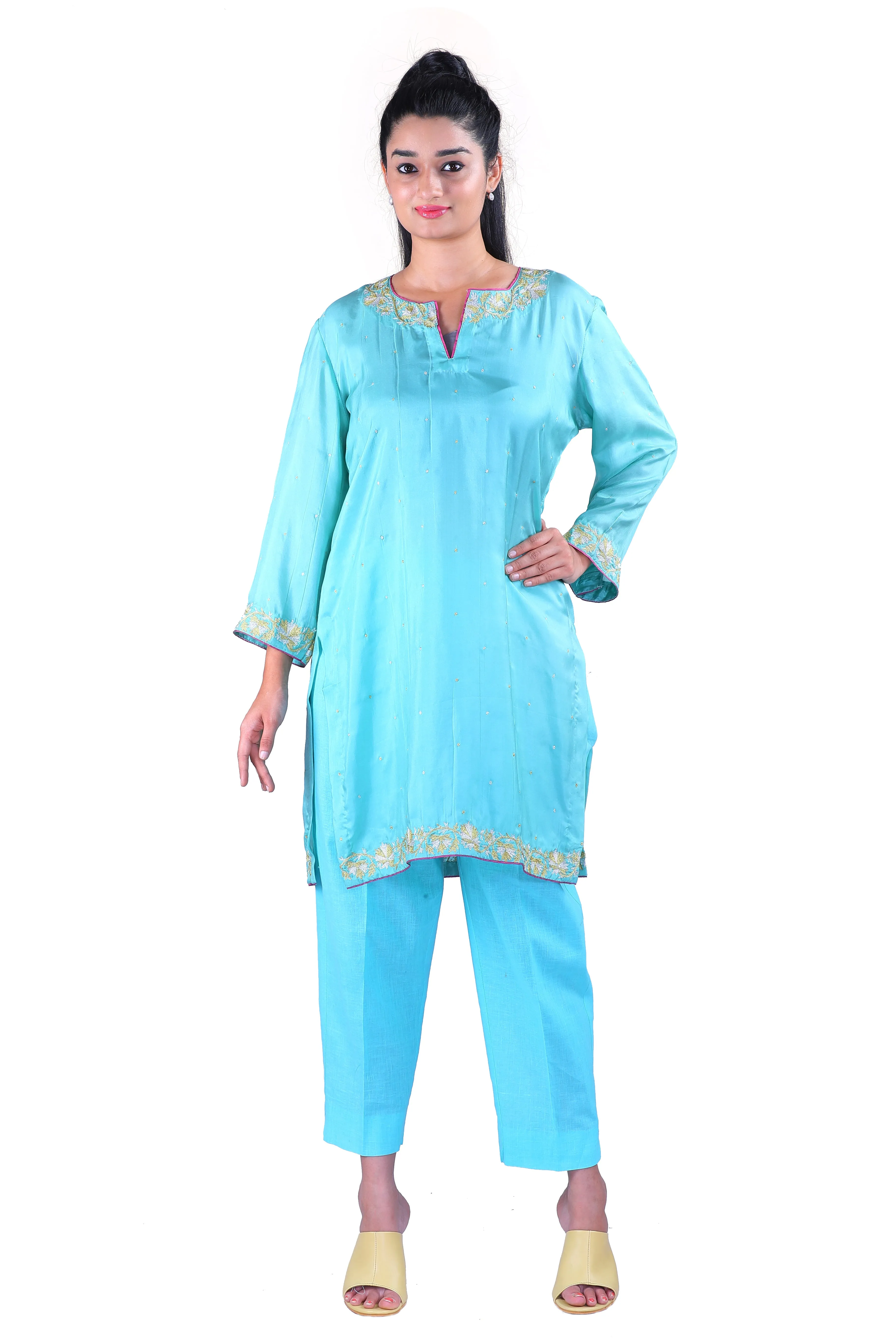 Blue Soft Silk kurta