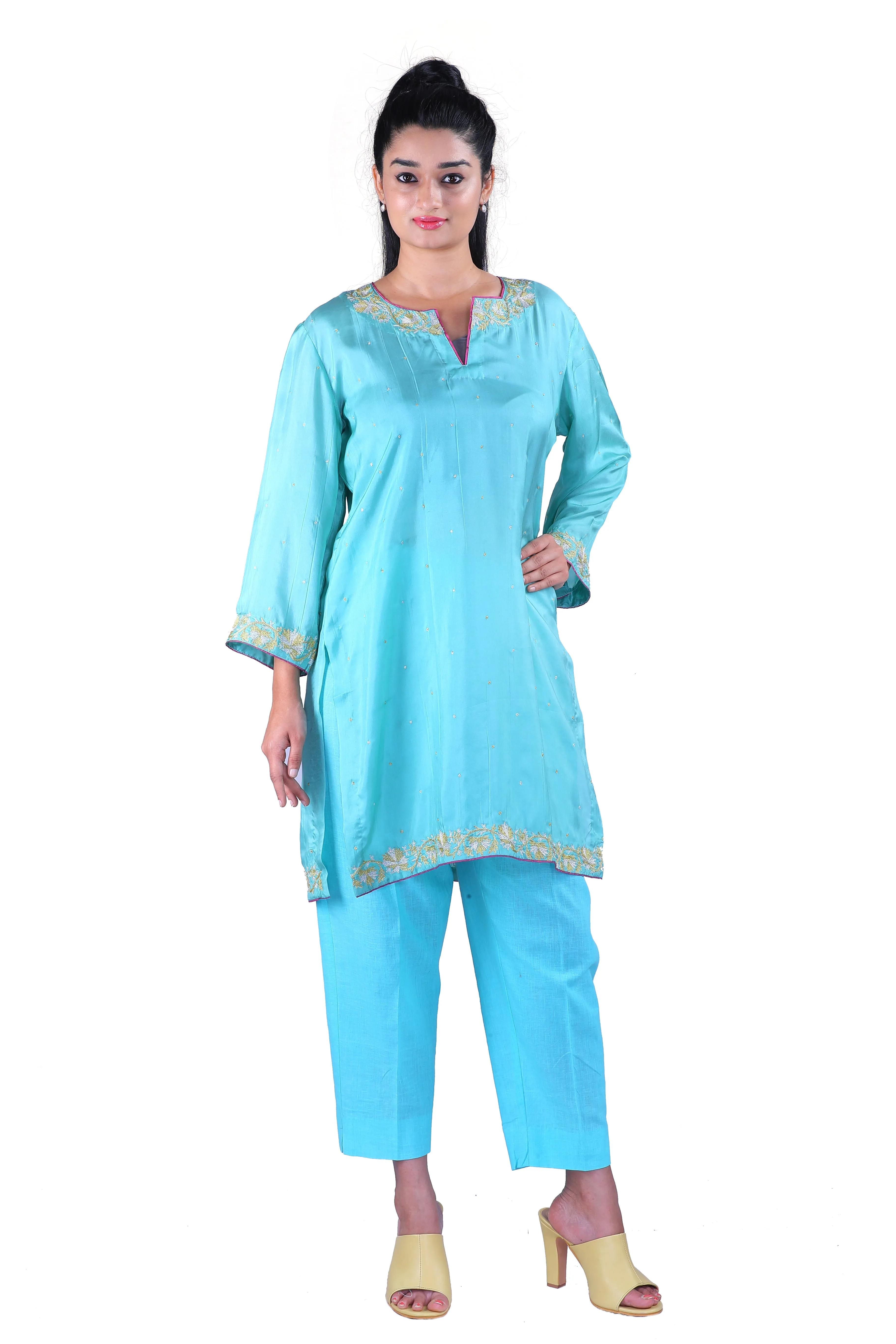 Blue Soft Silk kurta