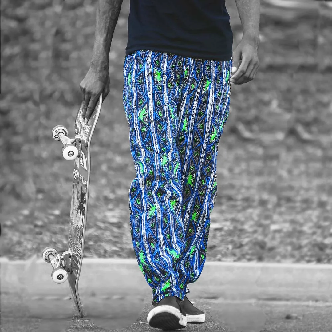 Blue Stripe Gecko Beach Pants