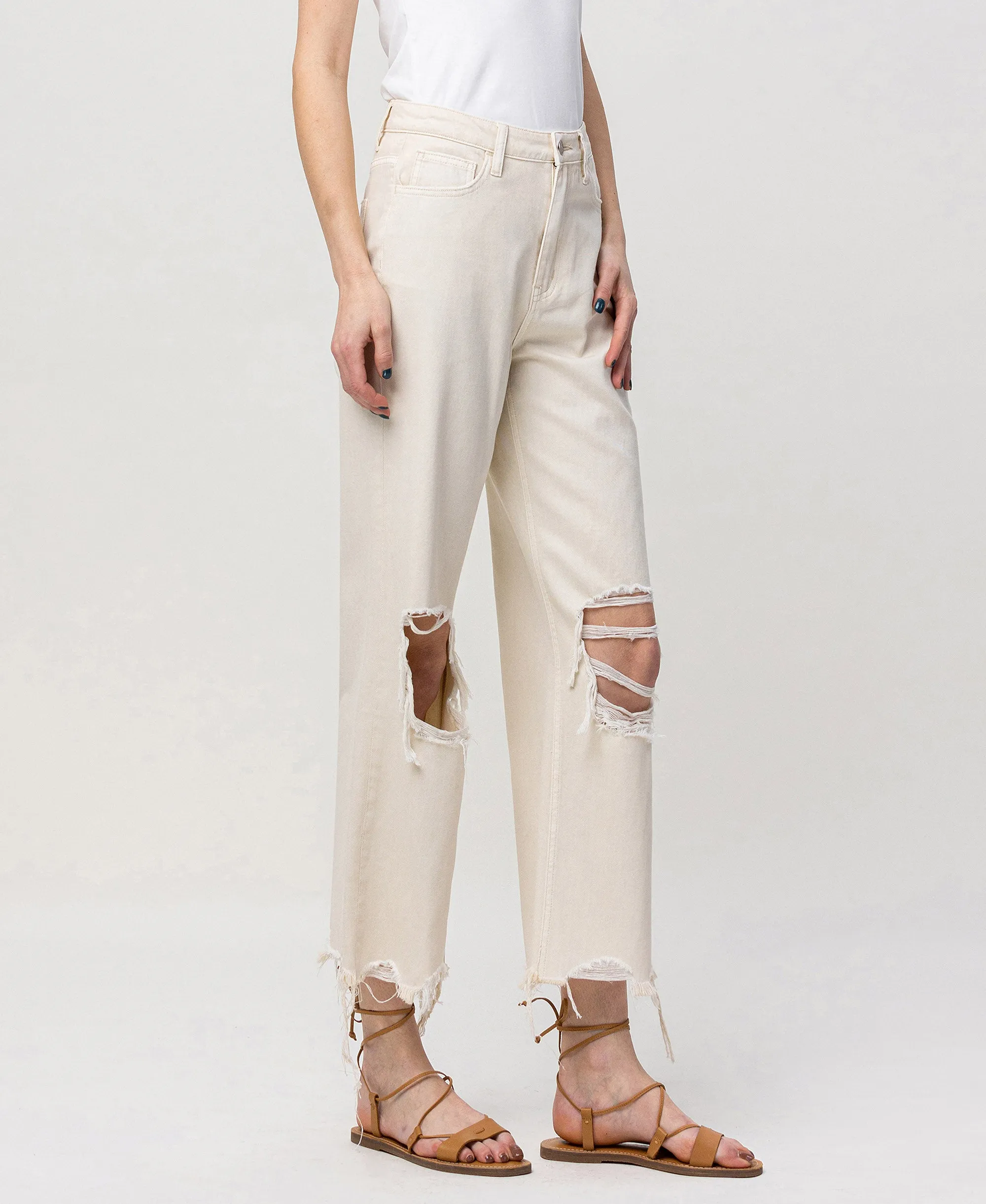 Blushing - Super High Rise 90's Vintage Crop Straight Jeans