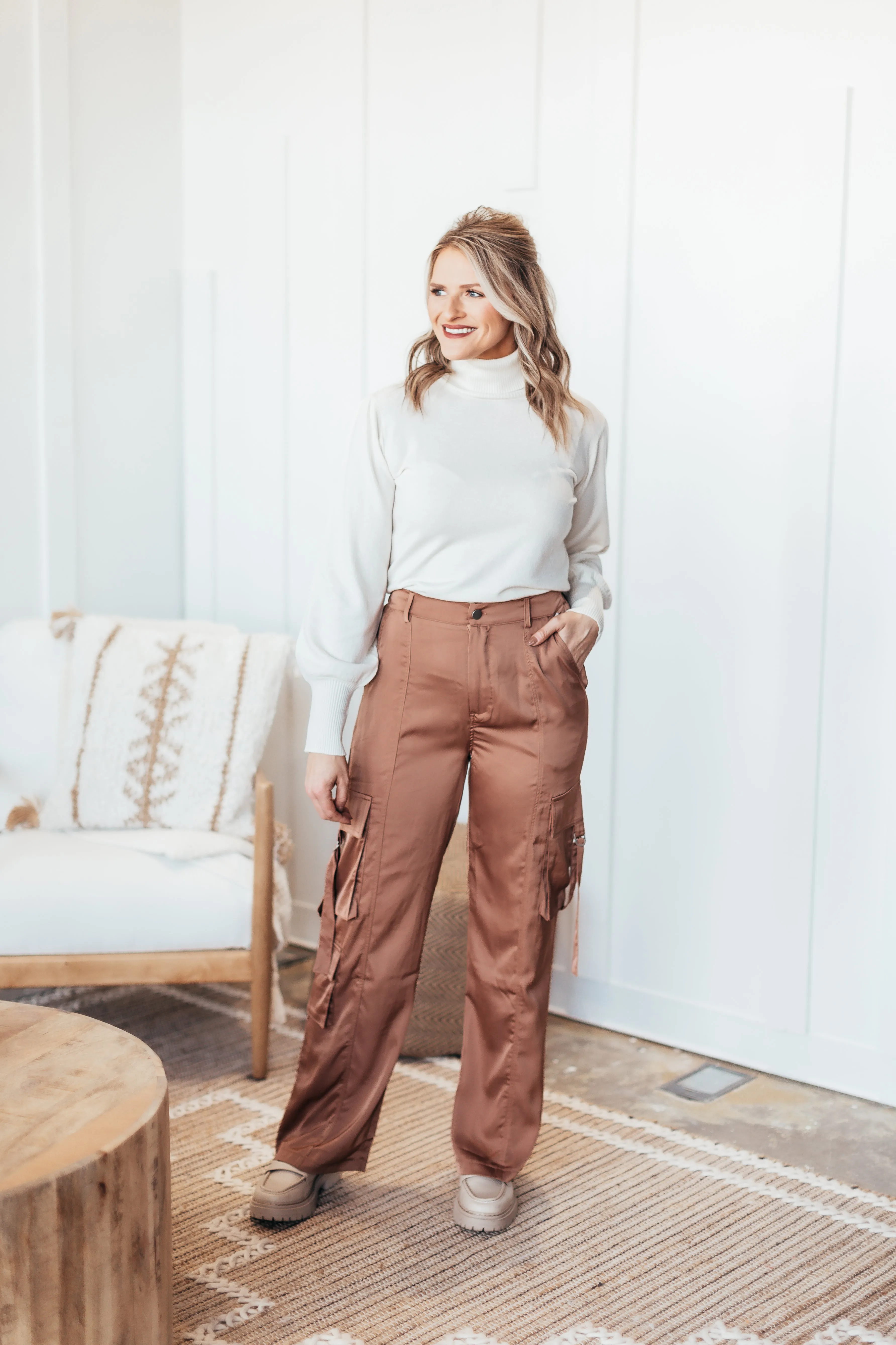 Britt Silk Cargo Pants