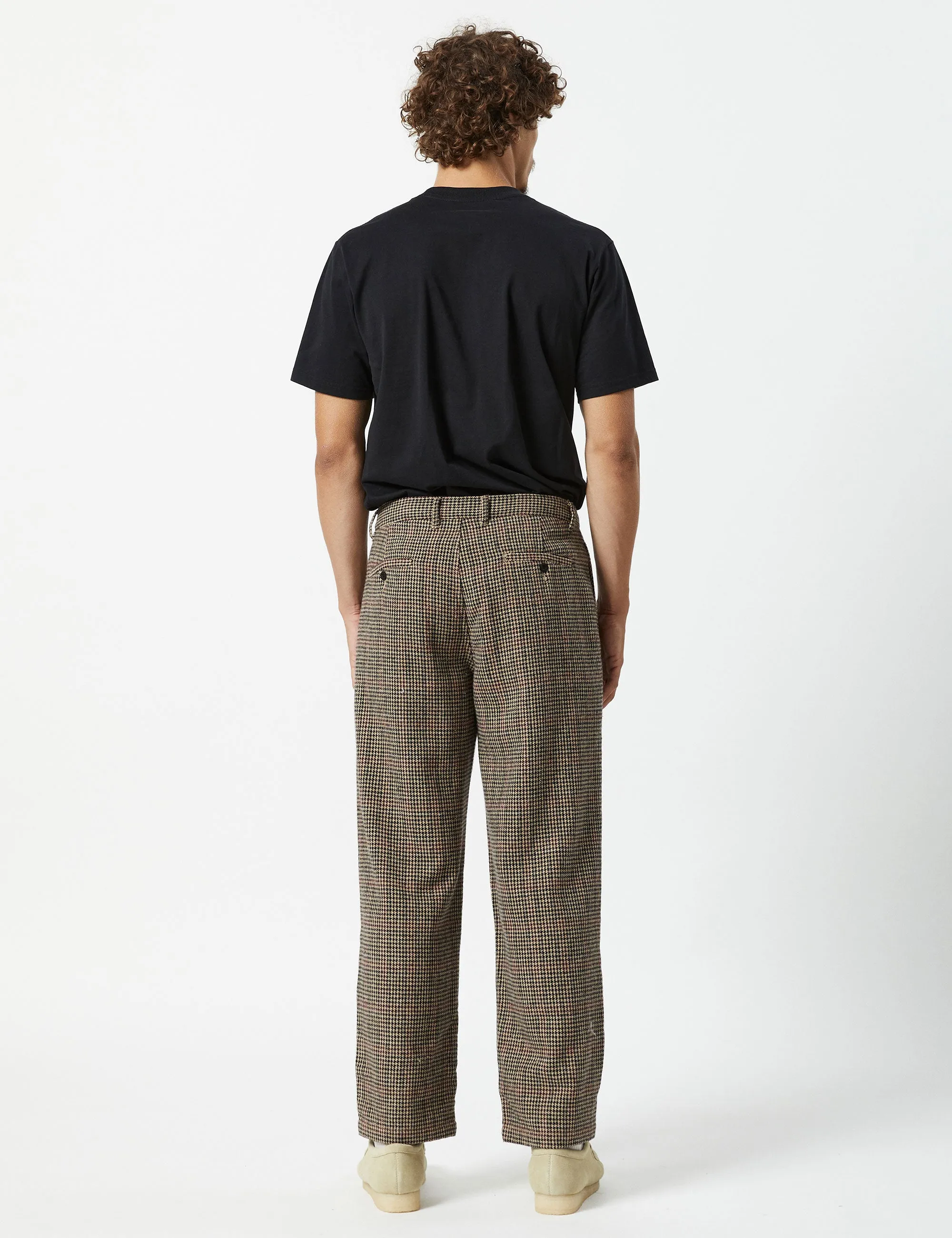 Brooklyn Pleated Pant - Natural Houndstooth