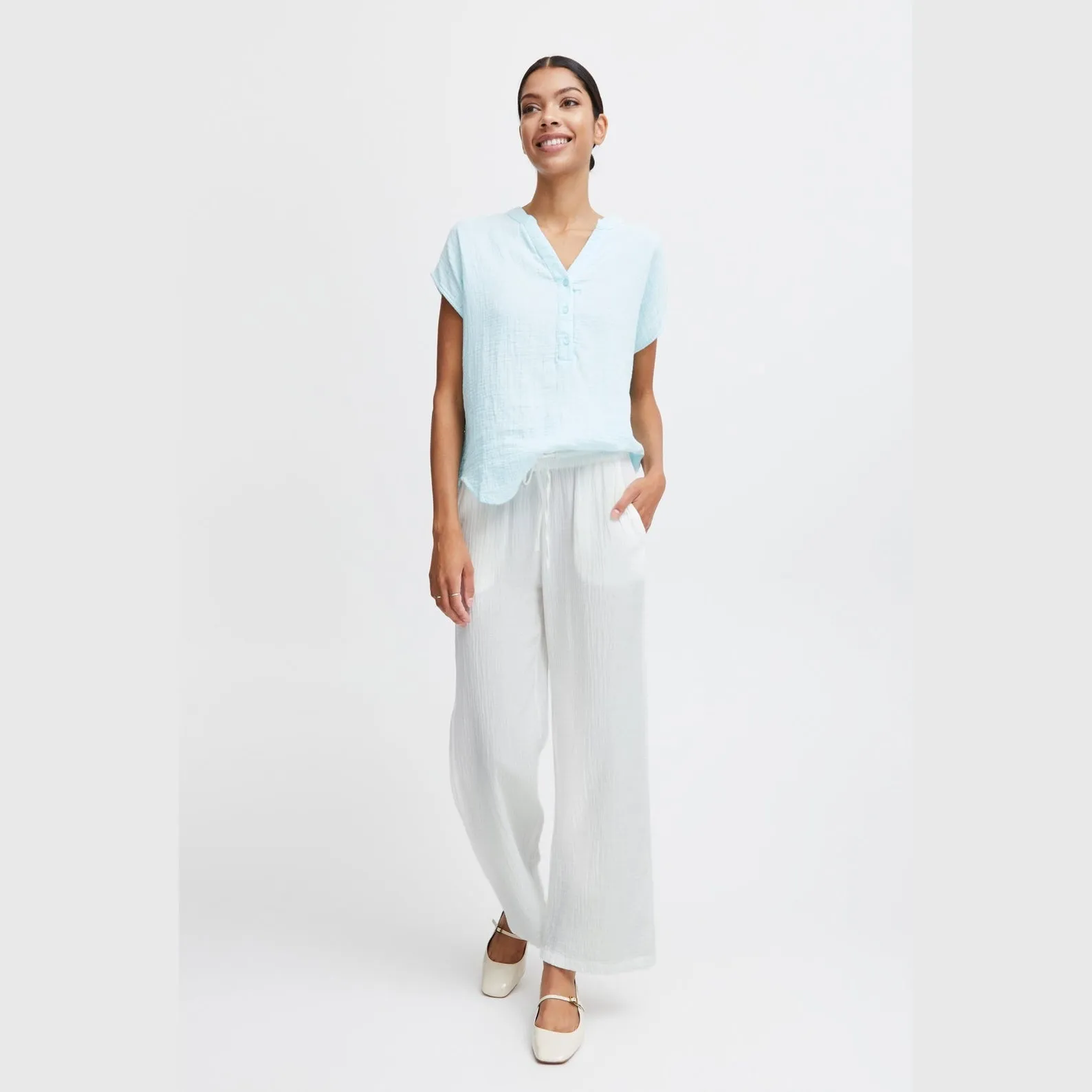 b.young Berlin Linen Wide Leg Pants