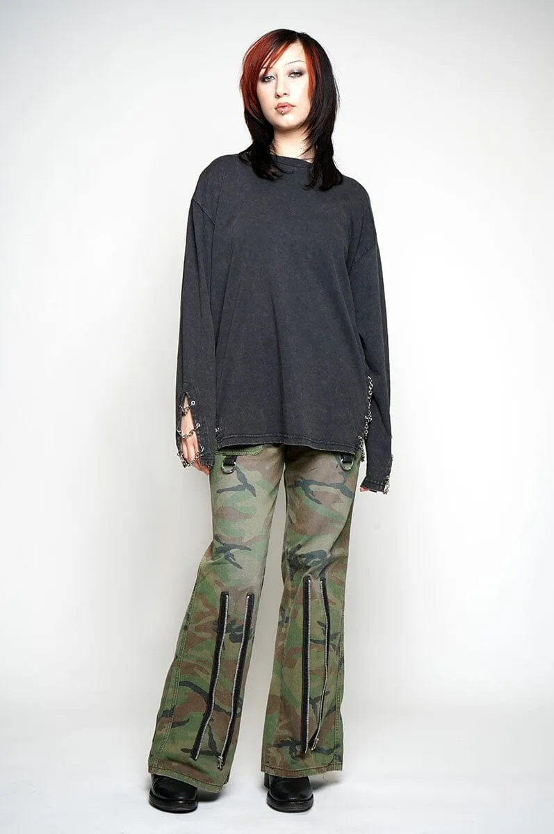 Camo Cargo Flare Pants [Last 27]