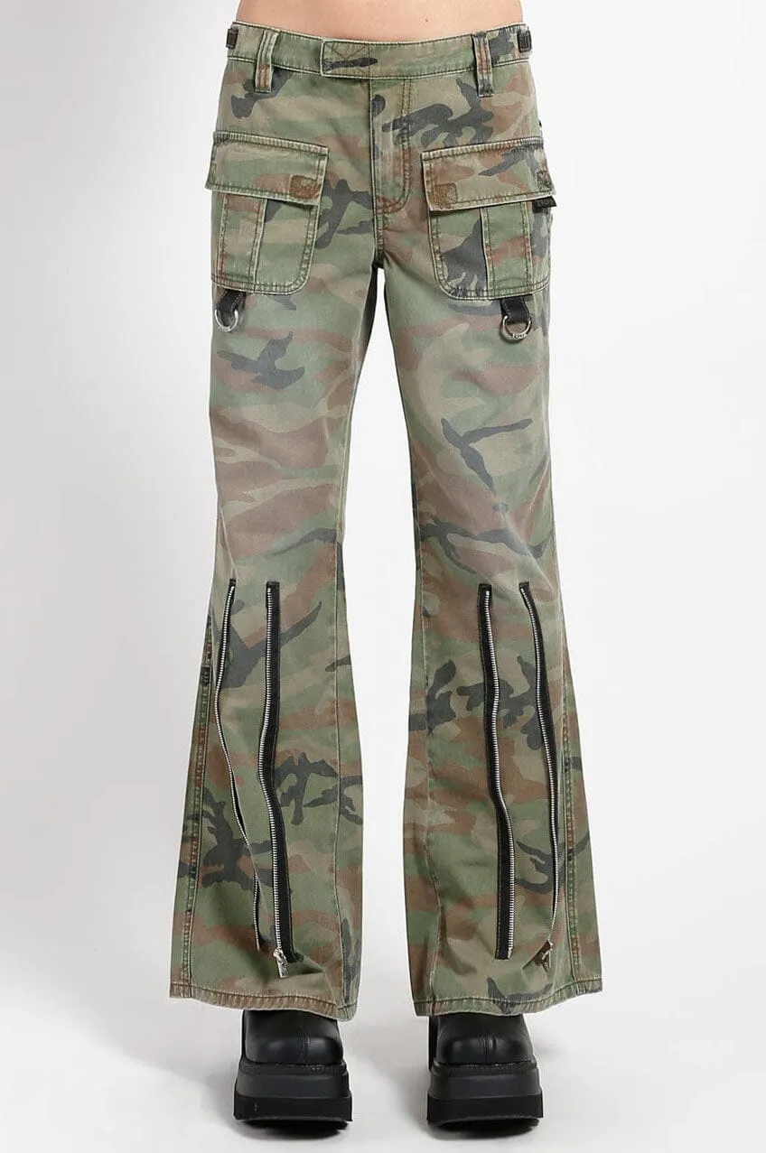 Camo Cargo Flare Pants [Last 27]