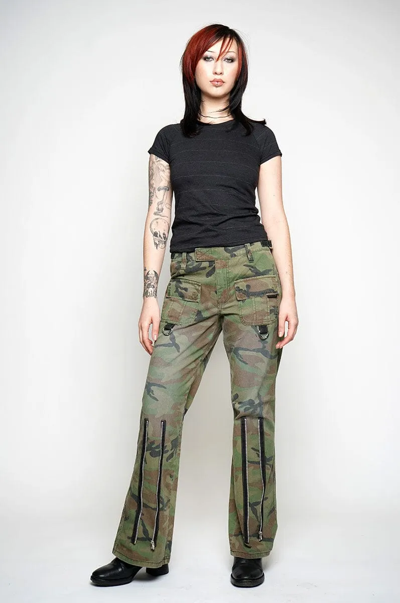 Camo Cargo Flare Pants [Last 27]