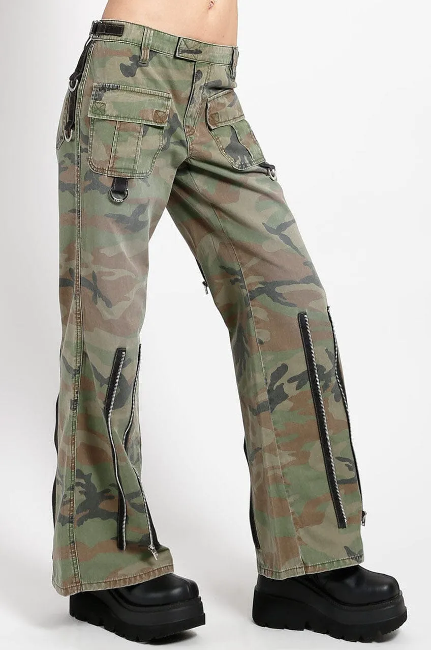 Camo Cargo Flare Pants [Last 27]