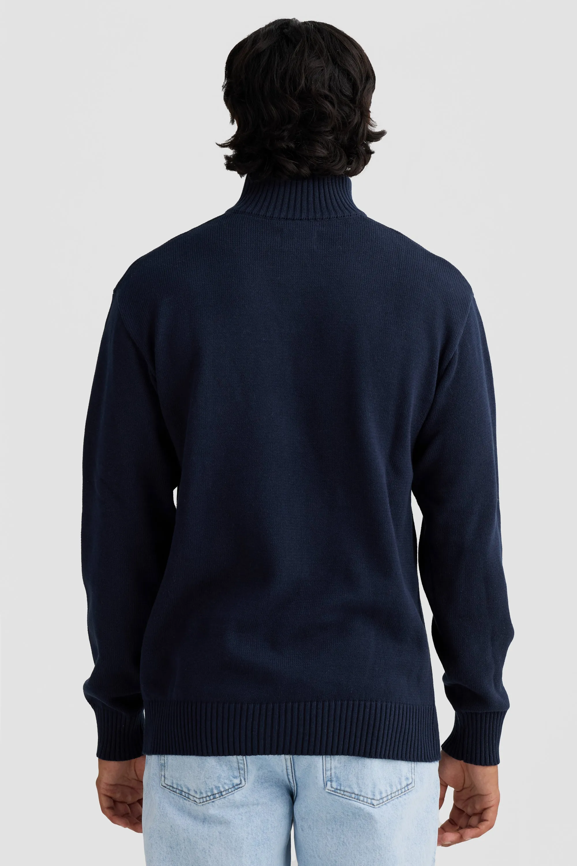 Campbell Knit Quarter Zip French Navy