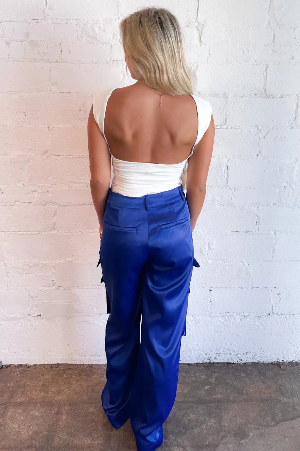 Cassie Satin Cargo Pants