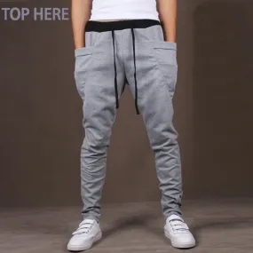 Casual Men Pants Unique Big Pocket Hip Hop Harem Pants Trousers