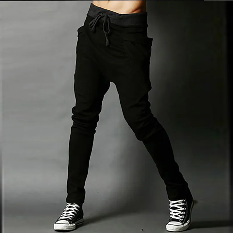 Casual Men Pants Unique Big Pocket Hip Hop Harem Pants Trousers