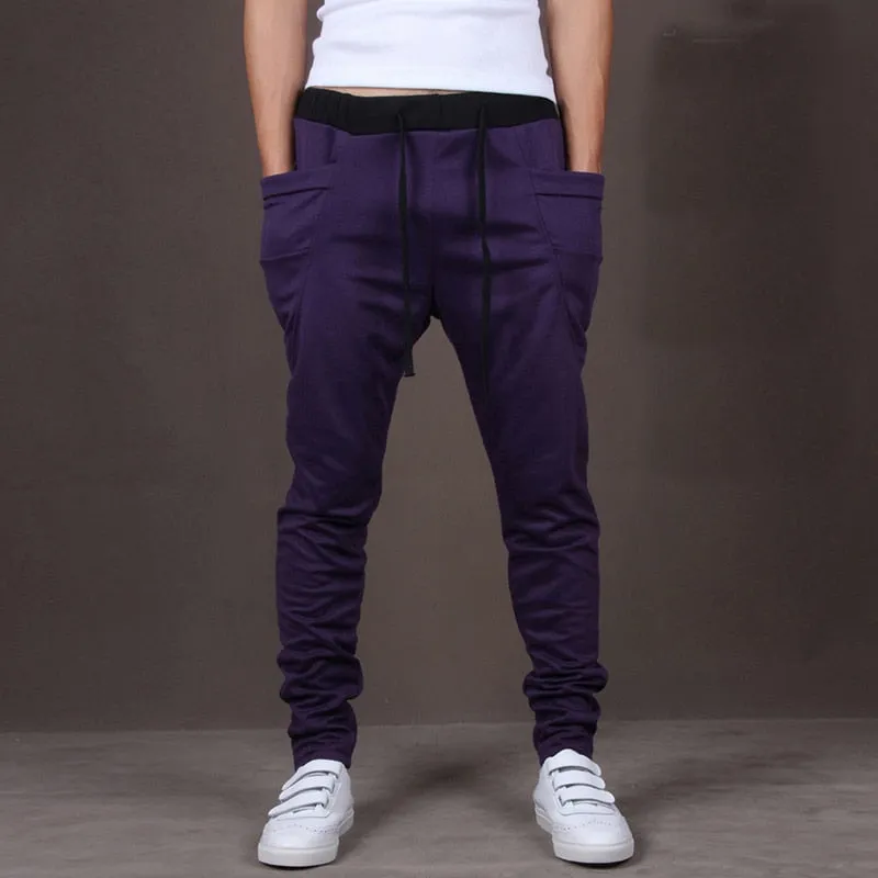 Casual Men Pants Unique Big Pocket Hip Hop Harem Pants Trousers