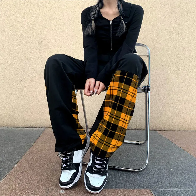 casual plaid pants KF82614