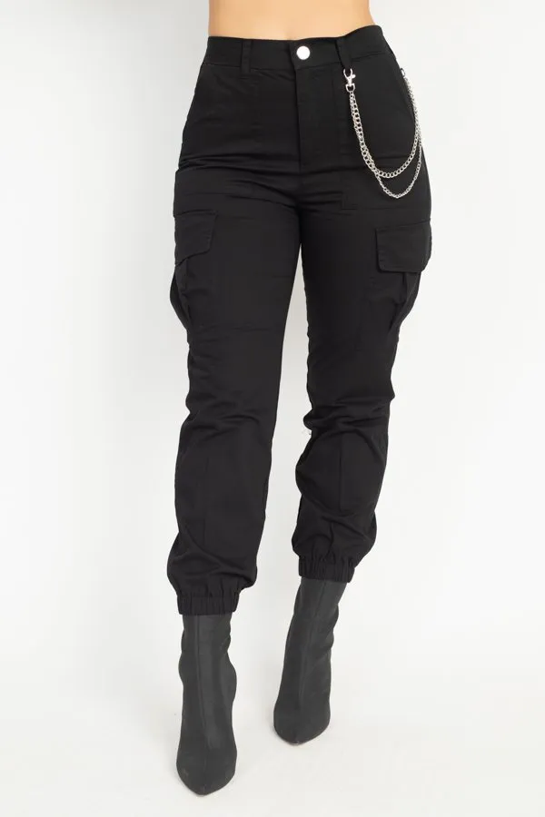 Chain Cargo Twill Jogger Pants