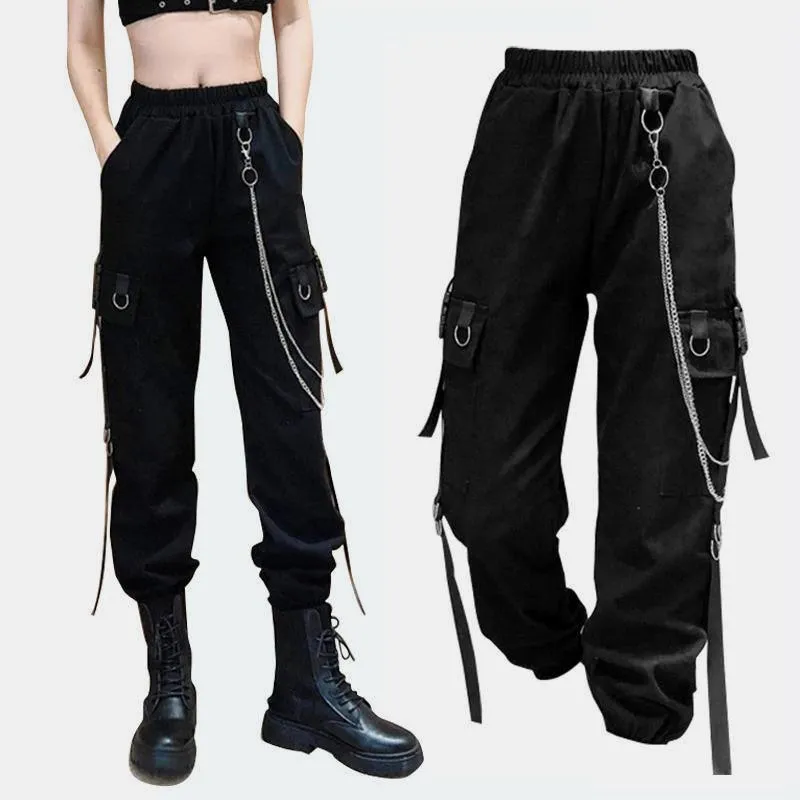 Chained Cargo Pants With Pockets | Waist Chain Cargo Pants