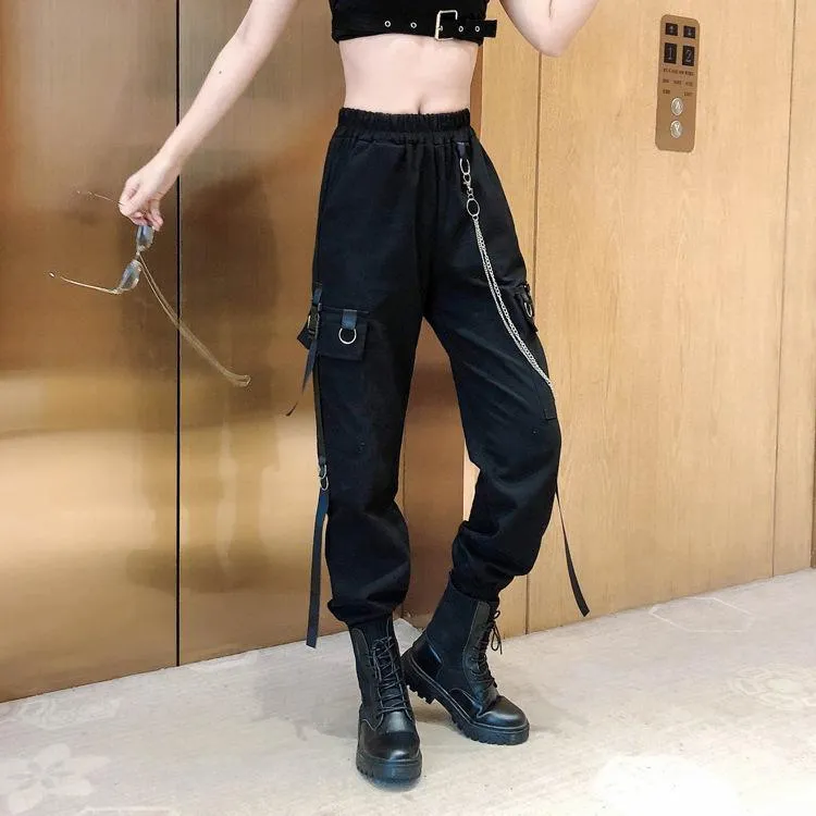 Chained Cargo Pants With Pockets | Waist Chain Cargo Pants