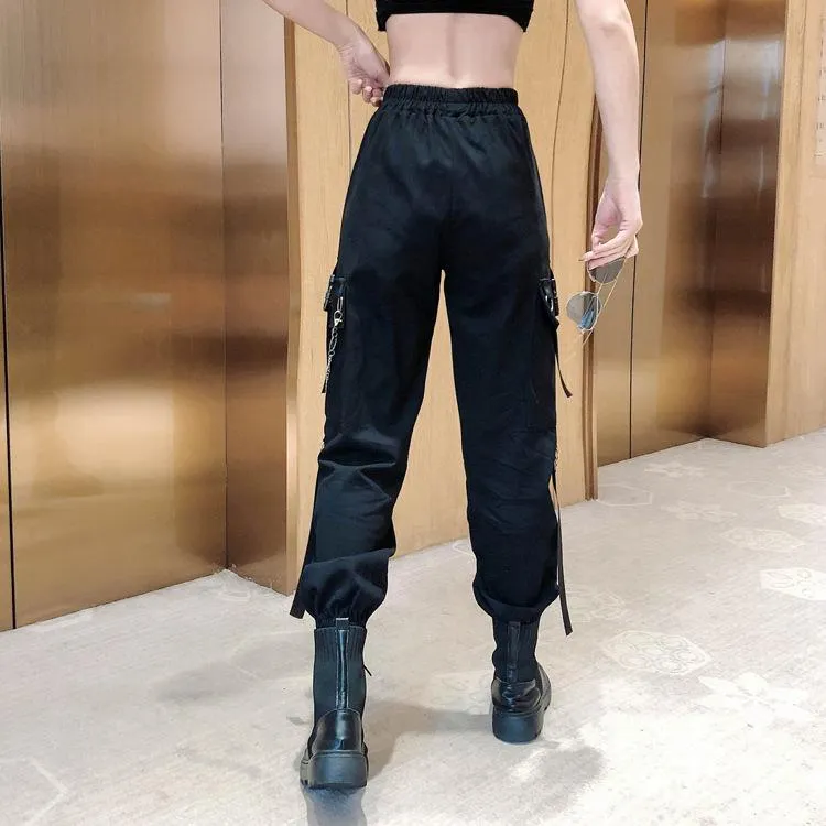 Chained Cargo Pants With Pockets | Waist Chain Cargo Pants