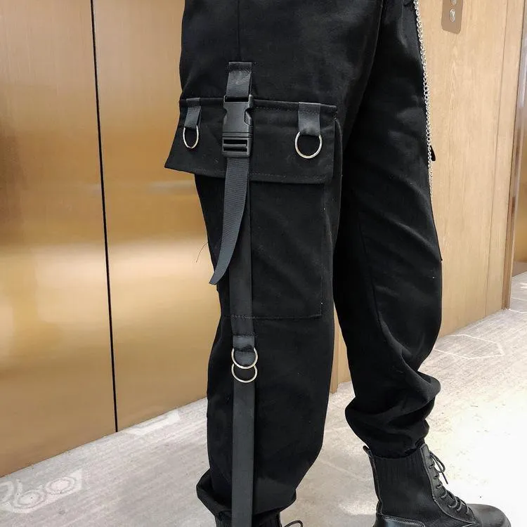 Chained Cargo Pants With Pockets | Waist Chain Cargo Pants