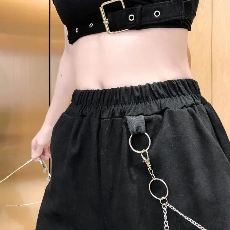 Chained Cargo Pants With Pockets | Waist Chain Cargo Pants