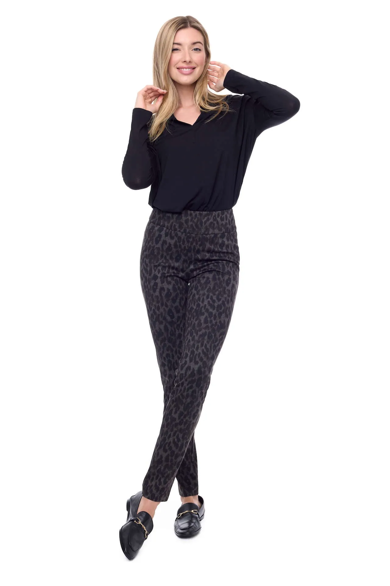 Cheetah Ponte Full Length Slim Pant 67925UP