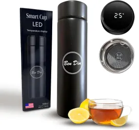 Coffee Tea Thermos, Smart Sports LED Temperature Display Water Bottle