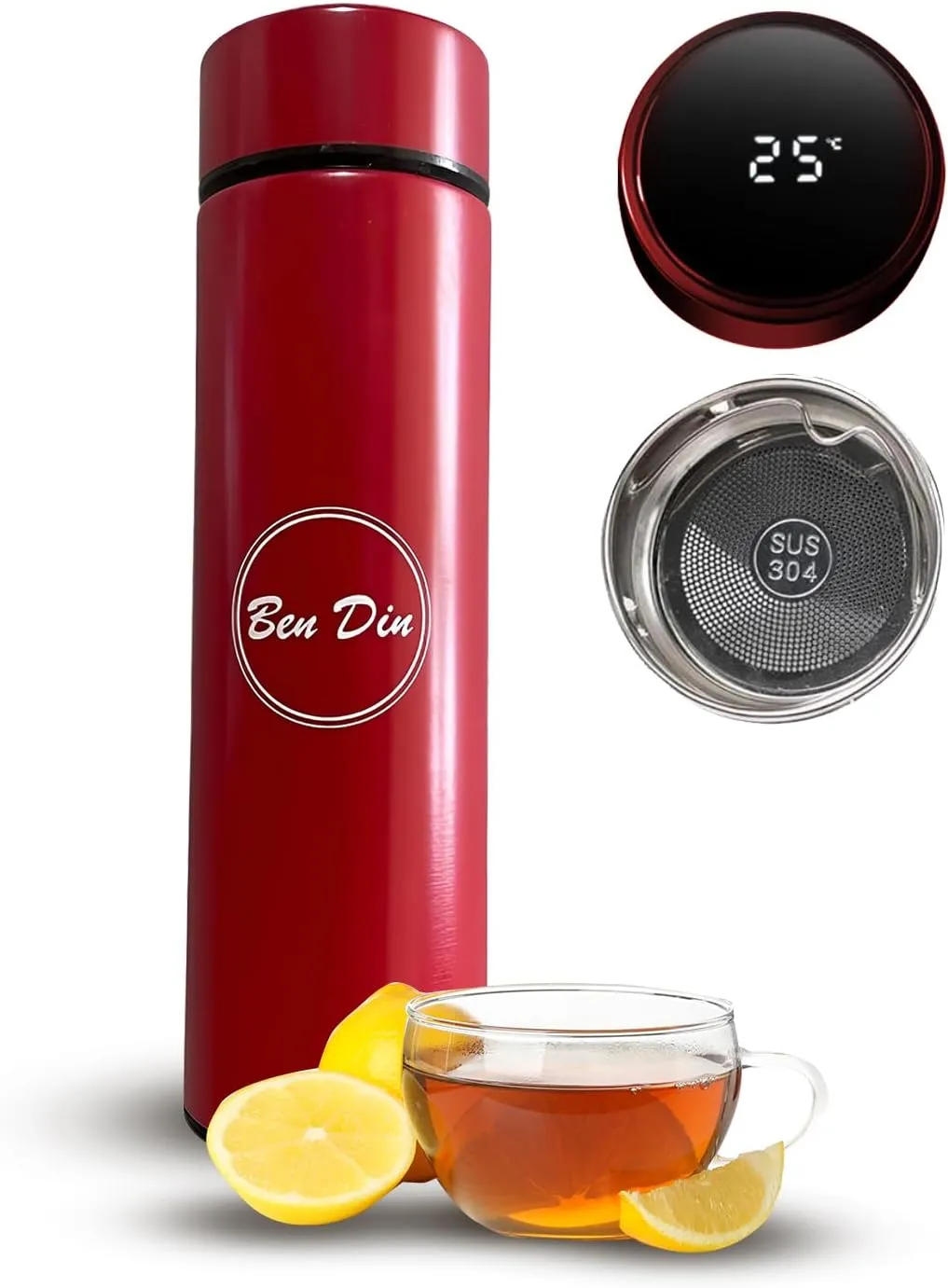 Coffee Tea Thermos, Smart Sports LED Temperature Display Water Bottle