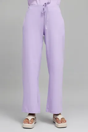 COMFY WIDE-LEG LOUNGE PANTS-LILAC