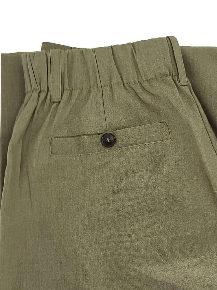 Cotton Linen Solid Pants