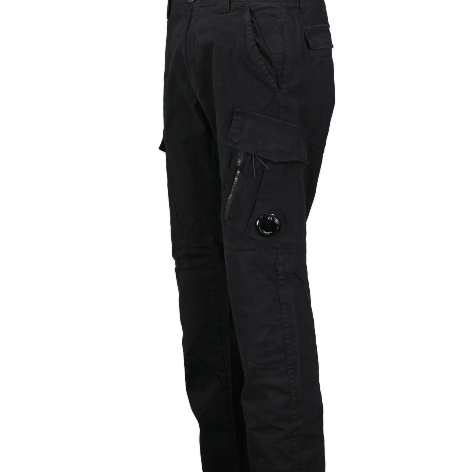 CP COMPANY Stretch Sateen Zip Pocket Cargo Pants Black