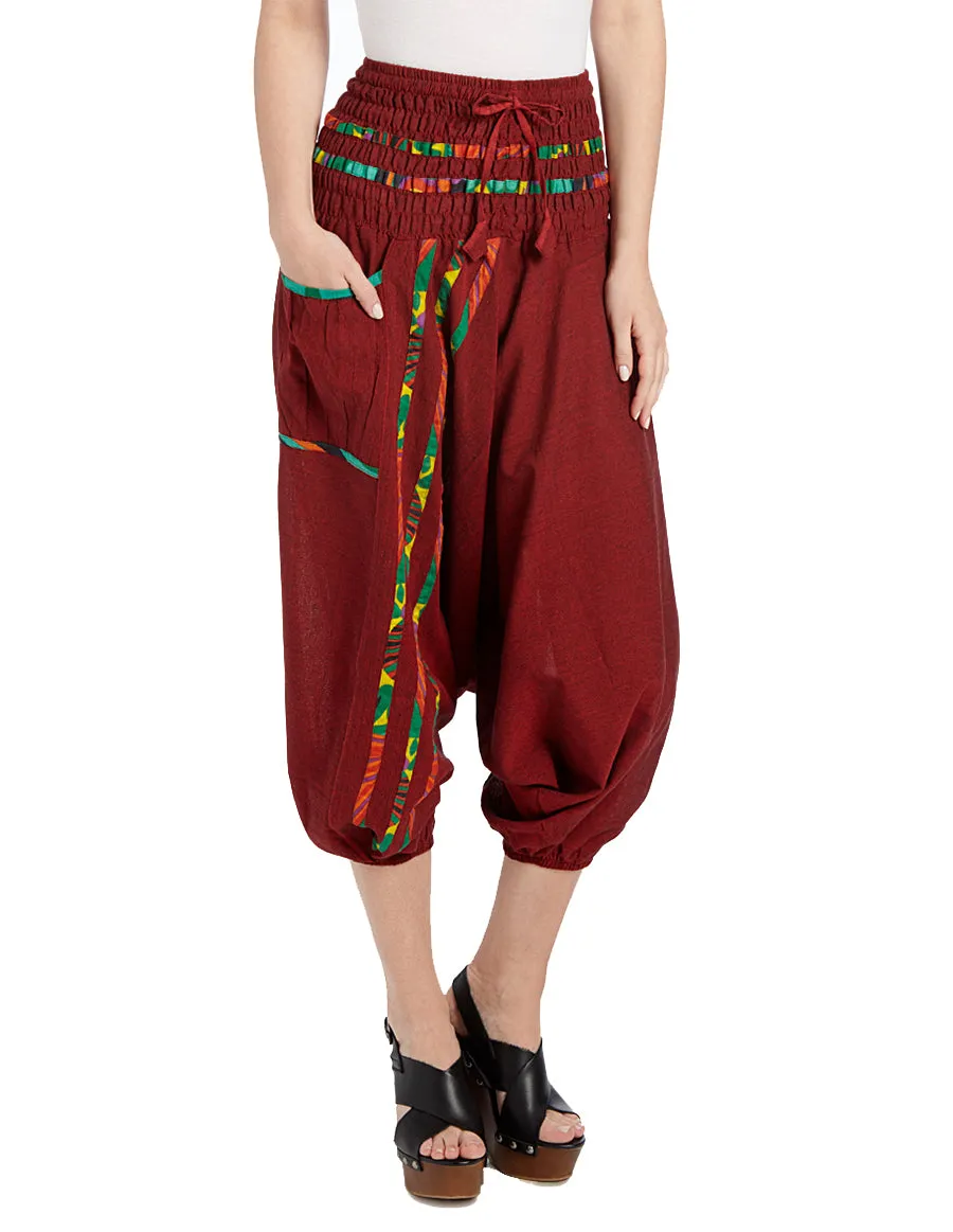 Crop Harem Cotton Pants